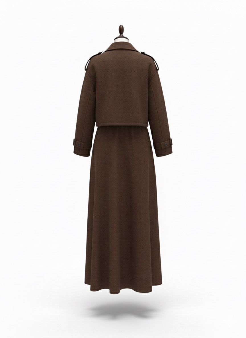 Conjunto marrón tipo abrigo A4