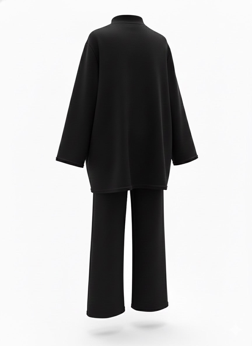 Conjunto lana negro cuello alto A12