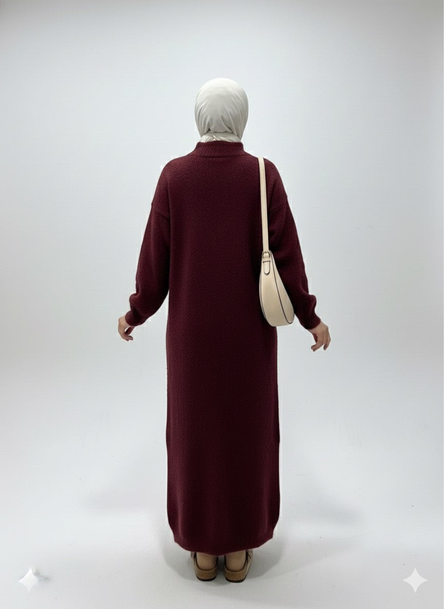 Vestido jersey burdeos A37