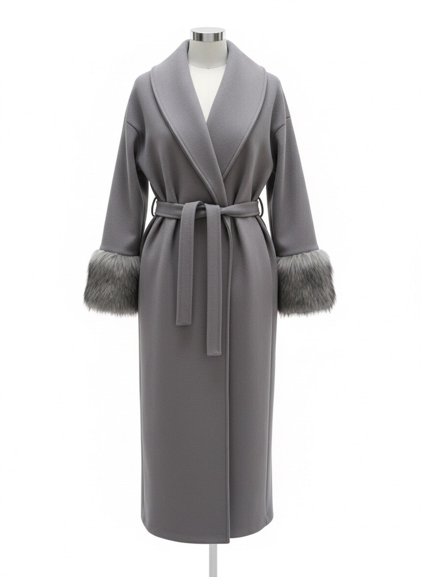 Abrigo pelo brazos gris A25