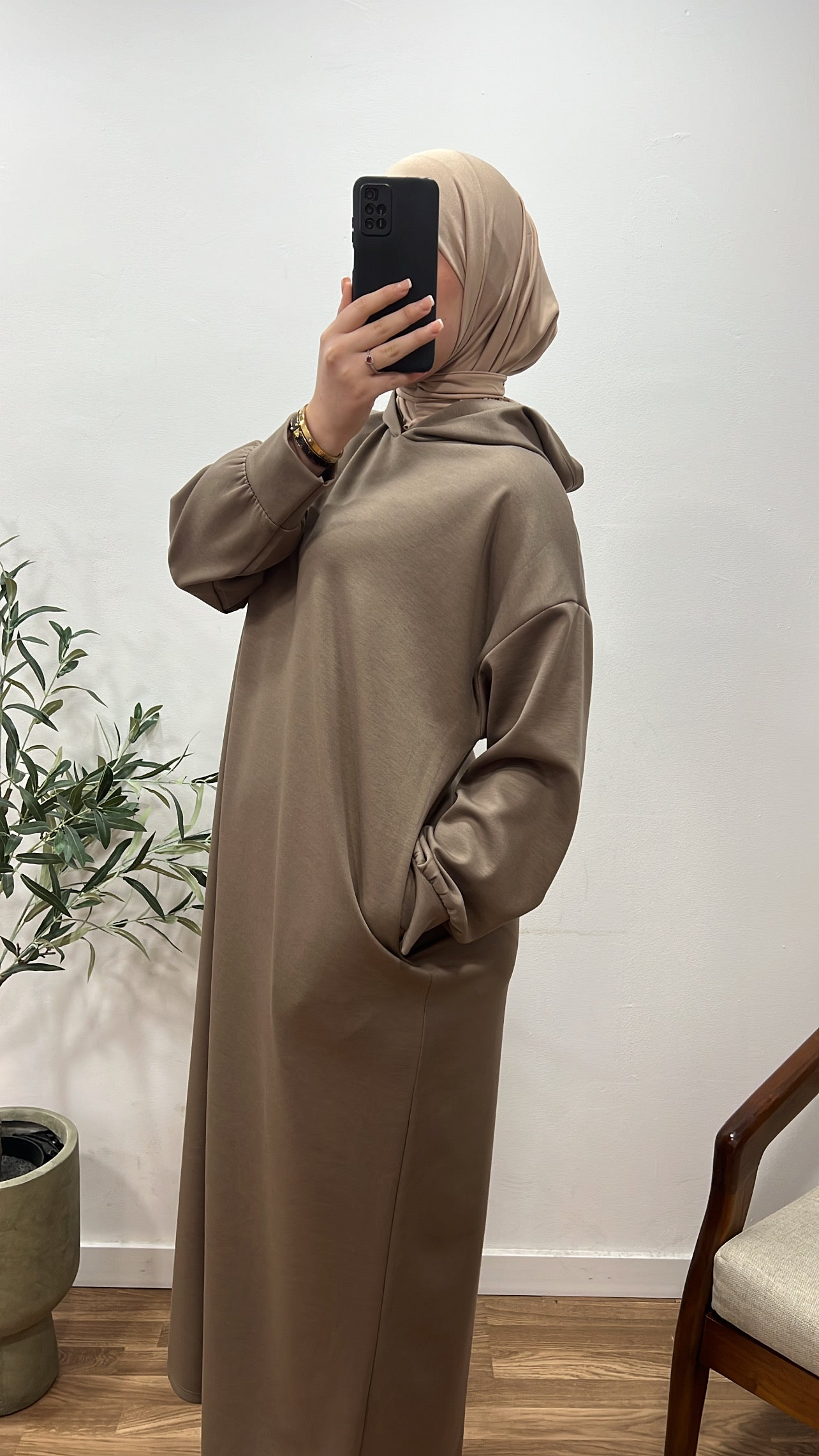 Vestido sudadera taupe