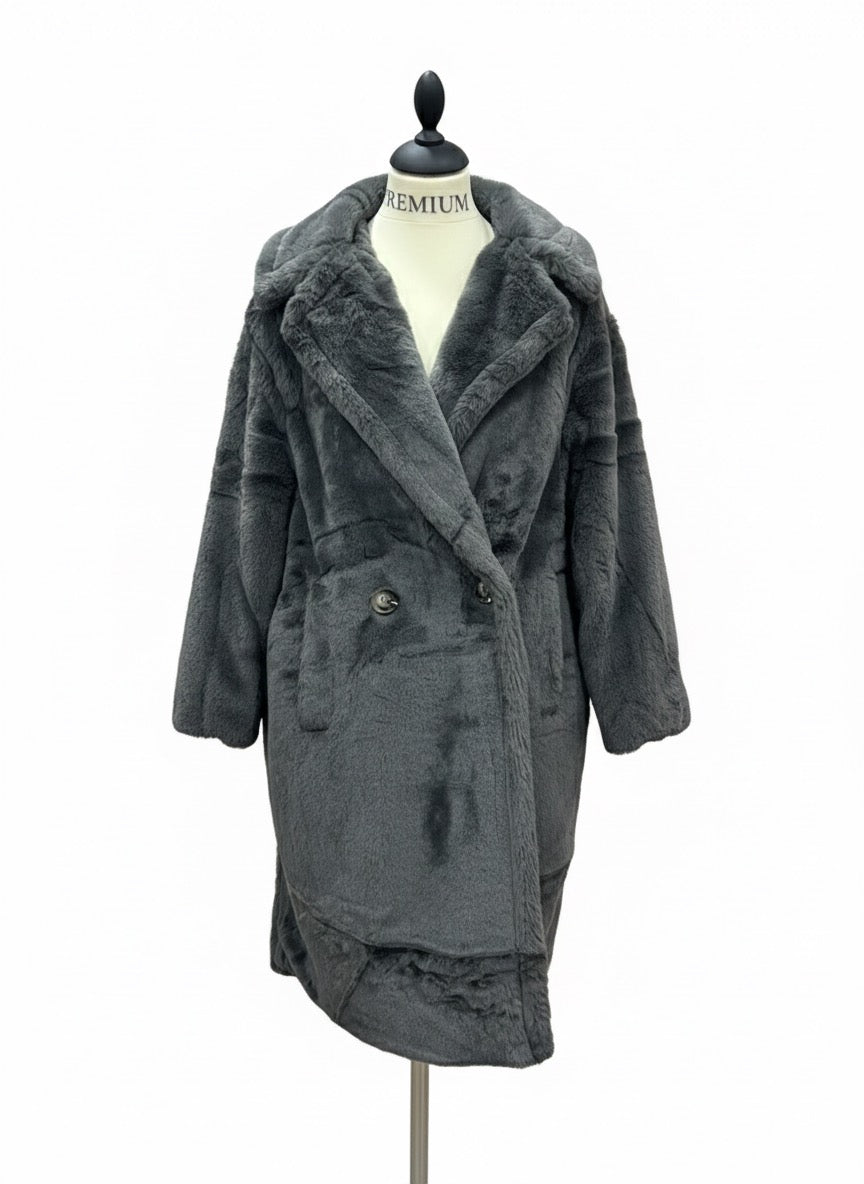 Abrigo pelo gris A65