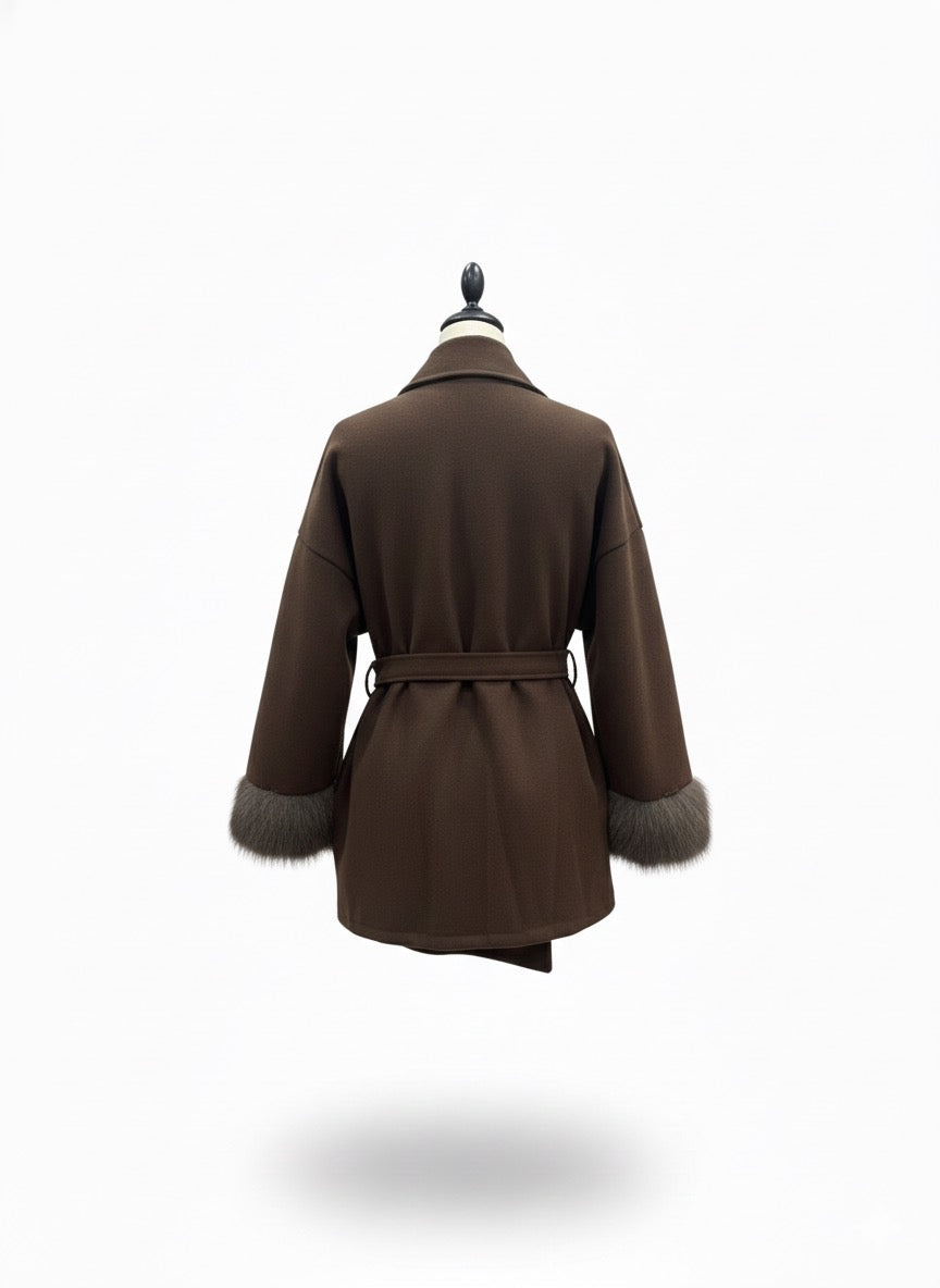 Abrigo pelo brazos marrón A3