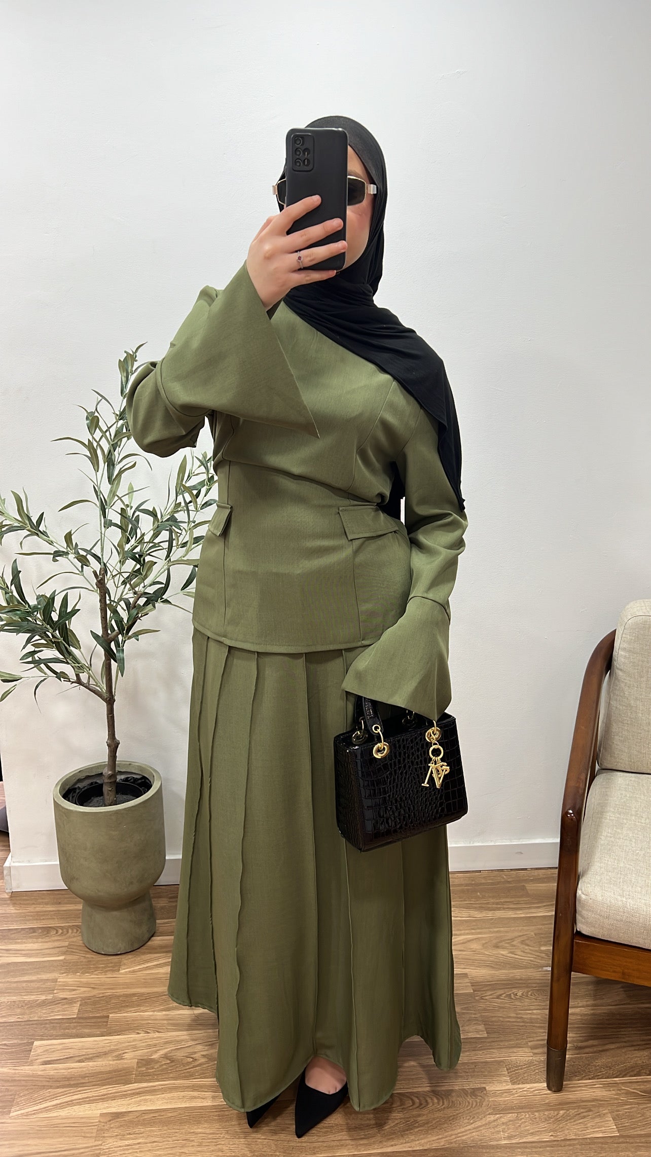 Conjunto falda verde