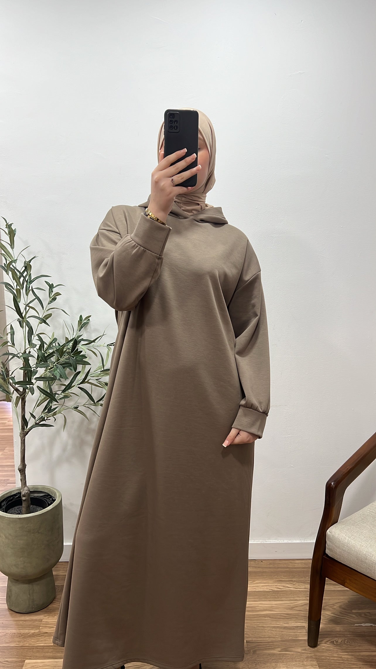 Vestido sudadera taupe