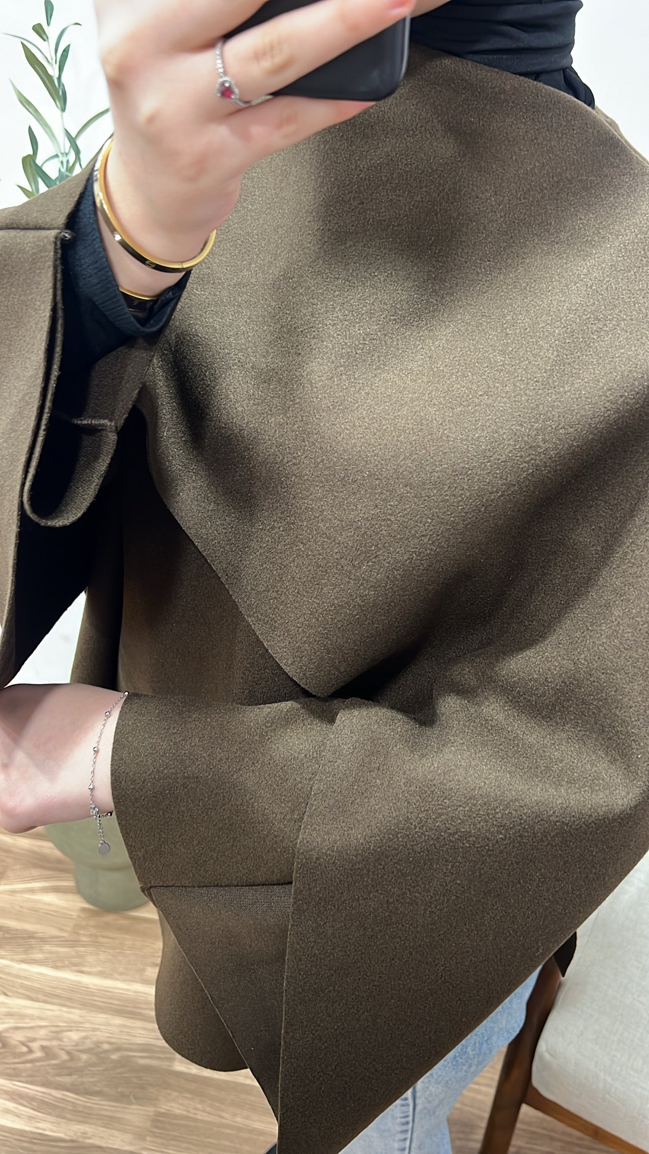 Poncho bufanda marron