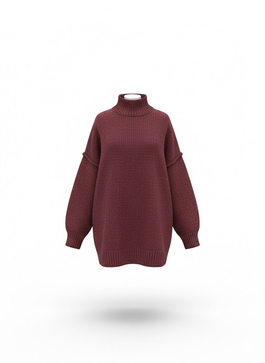 Jersey oversize lana burdeos A49