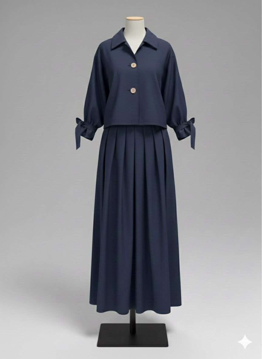 conjunto azul falda y chaqueta A81