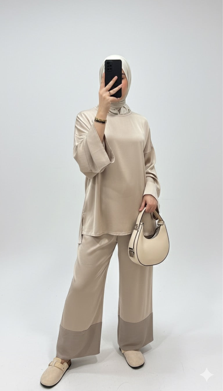 conjunto saten TAUPE A15