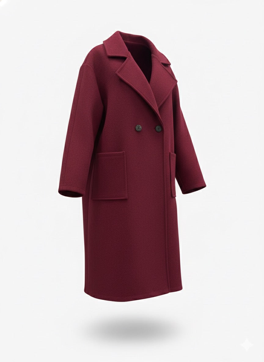 abrigo granate bolsillos A57
