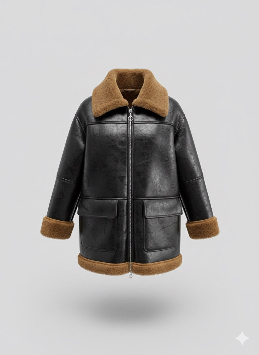 chaqueta cuero forrada de pelo