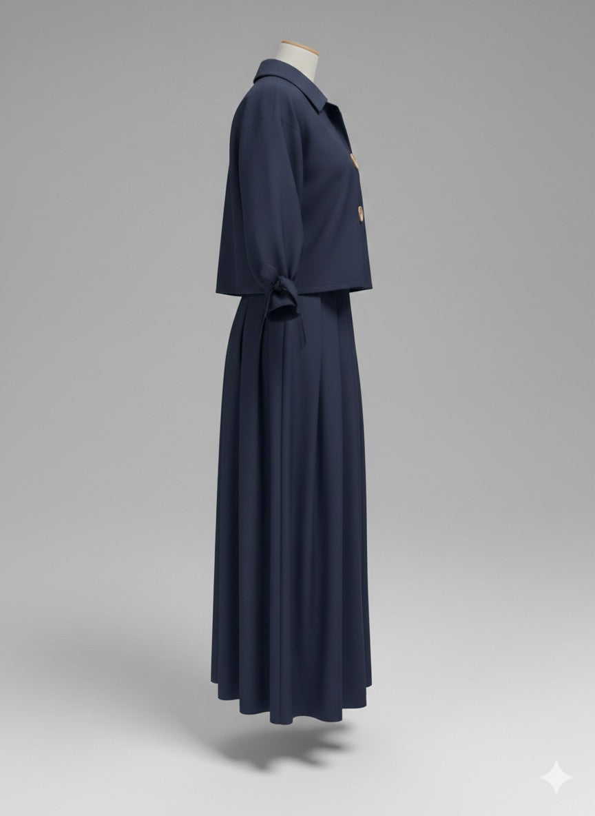 conjunto azul falda y chaqueta A81